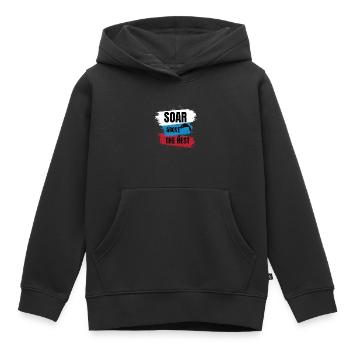 Envolez-vous au-dessus des autres – Paragliding Design - Sweat Premium à capuche enfant bio - noir - Devant - AI Model Kid Male (0cm)