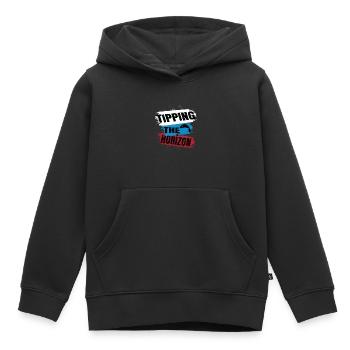 Tipping the Horizon – Paragliding Adventure - Kids Premium Organic Hoodie - black - Front - AI Model Kid Male (0cm)
