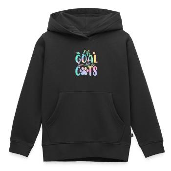 Lebensziel Rette alle Katzen Tie Dye Lustige Pflege - Kinder Premium Organic Hoodie - Schwarz - Vorne - AI Model Kid Male (0cm)