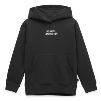 Concierge d’école Nettoyage Concierge Tie Dye - Sweat Premium à capuche enfant bio - noir - Devant - AI Model Kid Male (0cm)
