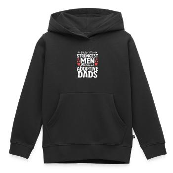 Seulement les hommes les plus forts Drôle Adoption Papa Gotcha - Sweat Premium à capuche enfant bio - noir - Devant - AI Model Kid Male (0cm)