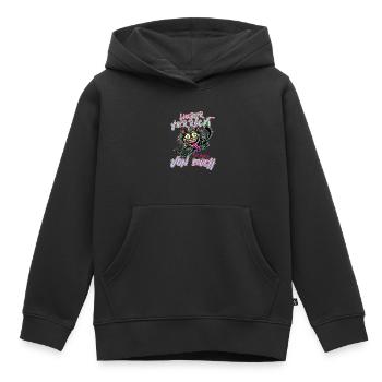 Chat fou Mieux fou que l’un d’entre vous - Sweat Premium à capuche enfant bio - noir - Devant - AI Model Kid Male (0cm)