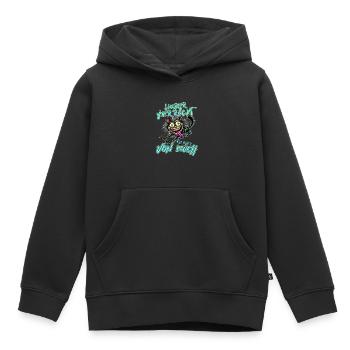 Chat fou Mieux fou que l’un d’entre vous - Sweat Premium à capuche enfant bio - noir - Devant - AI Model Kid Male (0cm)