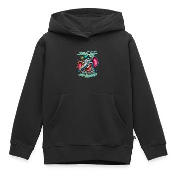 Wenn ihr mich sucht ich bin am Rande des Wahnsinns - Kinder Premium Organic Hoodie - Schwarz - Vorne - AI Model Kid Male (0cm)