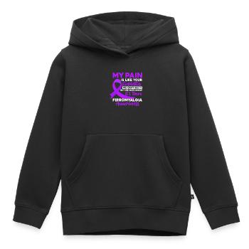 Mein Schmerz ist wie deine Dummheit Lila - Kinder Premium Organic Hoodie - Schwarz - Vorne - AI Model Kid Male (0cm)
