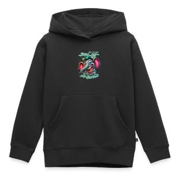 Wenn ihr mich sucht, ich bin am Rande des Wahnsinn - Kinder Premium Organic Hoodie - Schwarz - Vorne - AI Model Kid Male (0cm)