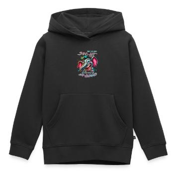 Wenn ihr mich sucht, ich bin am Rande des Wahnsinn - Kinder Premium Organic Hoodie - Schwarz - Vorne - AI Model Kid Male (0cm)