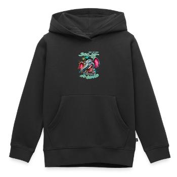 Wenn ihr mich sucht, ich bin am Rande des Wahnsinn - Kinder Premium Organic Hoodie - Schwarz - Vorne - AI Model Kid Male (0cm)