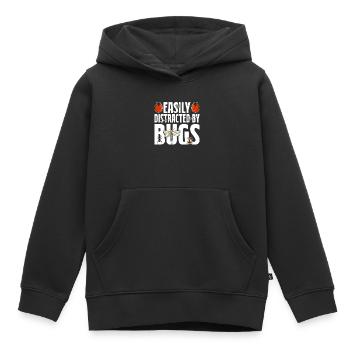 Easily Distracted By Bugs Entomology Funny Bugs - Kids Premium Organic Hoodie - black - Front - AI Model Kid Male (0cm)