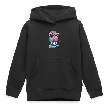 Ich bin so handwerklich Ich schwitze Glitzer Lustiges Nähen - Kinder Premium Organic Hoodie - Schwarz - Vorne - AI Model Kid Male (0cm)