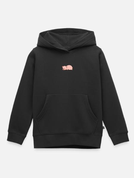 Porc fatigué. Cadeau mignon mignon. - Sweat Premium à capuche enfant bio - noir