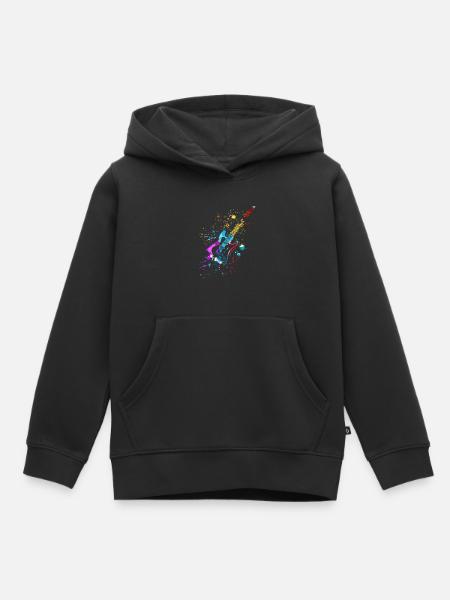 Electric guitar gift, guitar player in music band - Kids Premium Organic Hoodie - black
