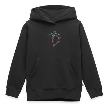Skateboarding, Skateboard , Hawk - Kids Premium Organic Hoodie - black - Front - AI Model Kid Male (0cm)