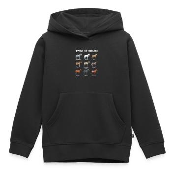 Arten Von Pferden, Pferd, Araber - Kinder Premium Organic Hoodie - Schwarz - Vorne - AI Model Kid Male (0cm)