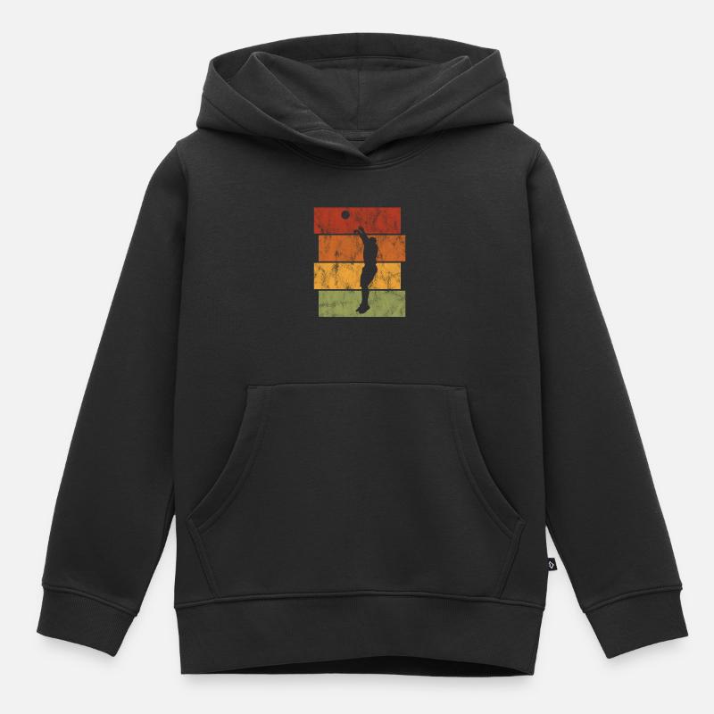 Basket basket basketteur basketteur - Sweat Premium à capuche enfant bio - noir