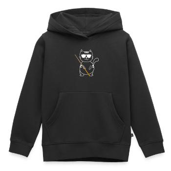 Billard 8 boules - Sweat Premium à capuche enfant bio - noir - Devant - AI Model Kid Male (0cm)
