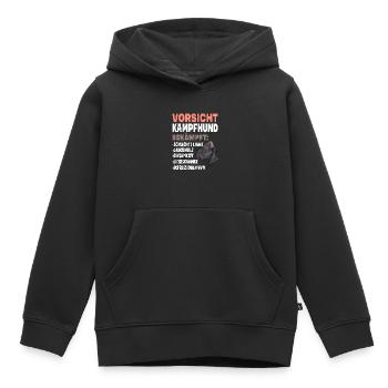 Vorsicht Kampfhund Lustiger Hundespruch - Kinder Premium Organic Hoodie - Schwarz - Vorne - AI Model Kid Male (0cm)