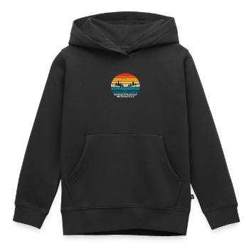 Chutes de Sakaleona Madagascar - Sweat Premium à capuche enfant bio - noir - Devant - AI Model Kid Male (0cm)