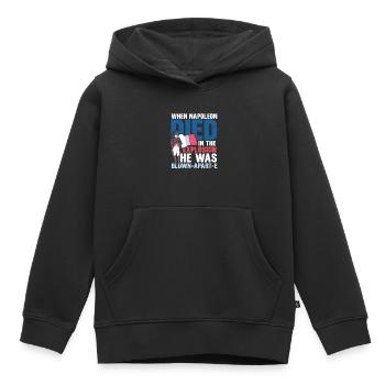Lustiger Napoleon Geschichte Spruch - Kinder Premium Organic Hoodie - Schwarz - Vorne - AI Model Kid Male (0cm)
