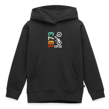 1973 Édition limitée VTT Bike Bike Bike - Sweat Premium à capuche enfant bio - noir - Devant - AI Model Kid Male (0cm)