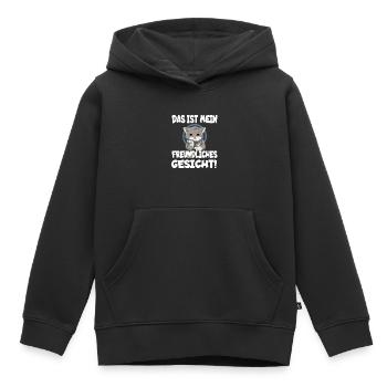 Das ist mein freundliches Gesicht - Kinder Premium Organic Hoodie - Schwarz - Vorne - AI Model Kid Male (0cm)