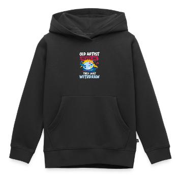 Old Artist Never Die They Just Withdraw - Kinder Premium Organic Hoodie - Schwarz - Vorne - AI Model Kid Male (0cm)
