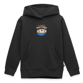 Porridge drôle, nourriture saine, petit-déjeuner à l'avoine - Sweat Premium à capuche enfant bio - noir - Devant - AI Model Kid Male (0cm)