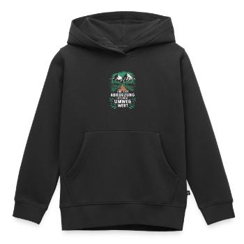 Randonneur et alpiniste drôle disant abréviation - Sweat Premium à capuche enfant bio - noir - Devant - AI Model Kid Male (0cm)