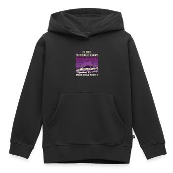 Ich mag Oldtimer mehr als Menschen Lustiger Oldtimer - Kinder Premium Organic Hoodie - Schwarz - Vorne - AI Model Kid Male (0cm)