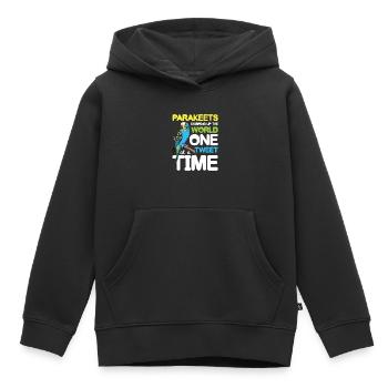 Parakeets Chirping Up The World One Tweet - Kinder Premium Organic Hoodie - Schwarz - Vorne - AI Model Kid Male (0cm)