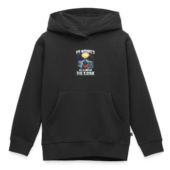 Keine Sorgen Erlaubt Im Kajak: Entdecke Die - Kinder Premium Organic Hoodie - Schwarz - Vorne - AI Model Kid Male (0cm)