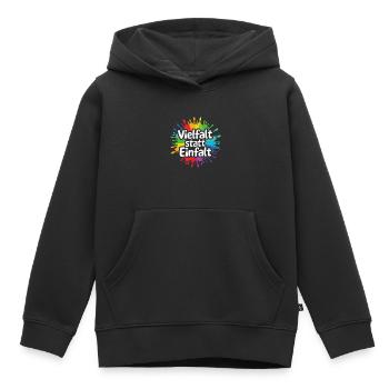 Diversity instead of simplicity: Statement against the right - Kids Premium Organic Hoodie - black - Front - AI Model Kid Male (0cm)