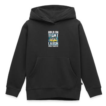 Rafting Adventure: Hold on tight, laugh - Kids Premium Organic Hoodie - black - Front - AI Model Kid Male (0cm)