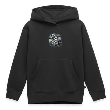 Addiction totale gamer crâne illustration - Sweat Premium à capuche enfant bio - noir - Devant - AI Model Kid Male (0cm)