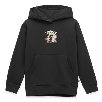 Summer Fun Eule mit Ventilator - Kinder Premium Organic Hoodie - Schwarz - Vorne - AI Model Kid Male (0cm)