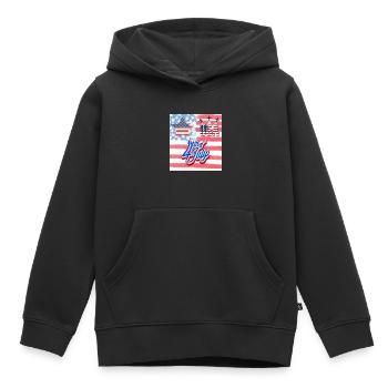 USA, étoiles et ceintures - Sweat Premium à capuche enfant bio - noir - Devant - AI Model Kid Male (0cm)