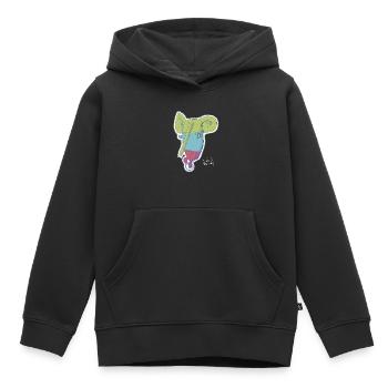 unicycle elephant 'I'll do it my way' - Kids Premium Organic Hoodie - black - Front - AI Model Kid Male (0cm)