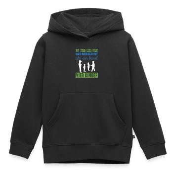 Vier Kinder - Kinder Premium Organic Hoodie - Schwarz - Vorne - AI Model Kid Male (0cm)
