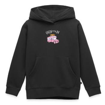 Reine du VR - Reine du campeur - Sweat Premium à capuche enfant bio - noir - Devant - AI Model Kid Male (0cm)