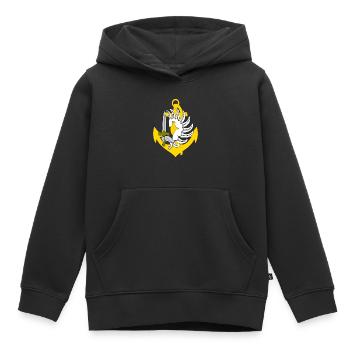 para-marine - Sweat Premium à capuche enfant bio - noir - Devant - AI Model Kid Male (0cm)