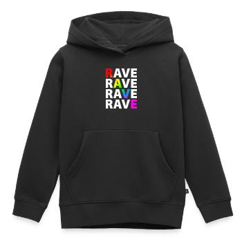 Rave Raver Regenbogen - Kinder Premium Organic Hoodie - Schwarz - Vorne - AI Model Kid Male (0cm)