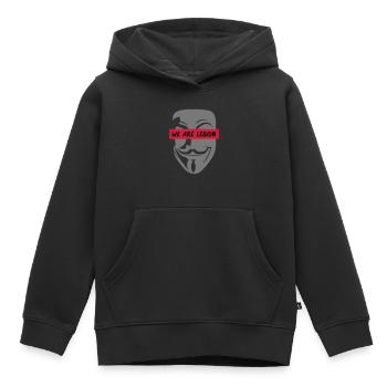 anonymous_we_are_legion_002 - Kinder Premium Organic Hoodie - Schwarz - Vorne - AI Model Kid Male (0cm)