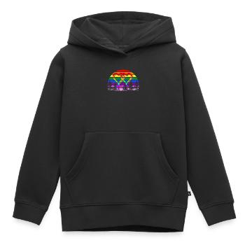 Lgbt - Sweat Premium à capuche enfant bio - noir - Devant - AI Model Kid Male (0cm)