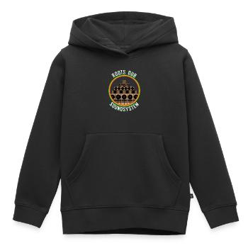 Système audio Roots Dub - Sweat Premium à capuche enfant bio - noir - Devant - AI Model Kid Male (0cm)