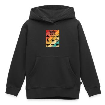 Animaux du monde - Sweat Premium à capuche enfant bio - noir - Devant - AI Model Kid Male (0cm)