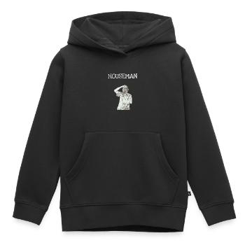 Homme au foyer - Sweat Premium à capuche enfant bio - noir - Devant - AI Model Kid Male (0cm)