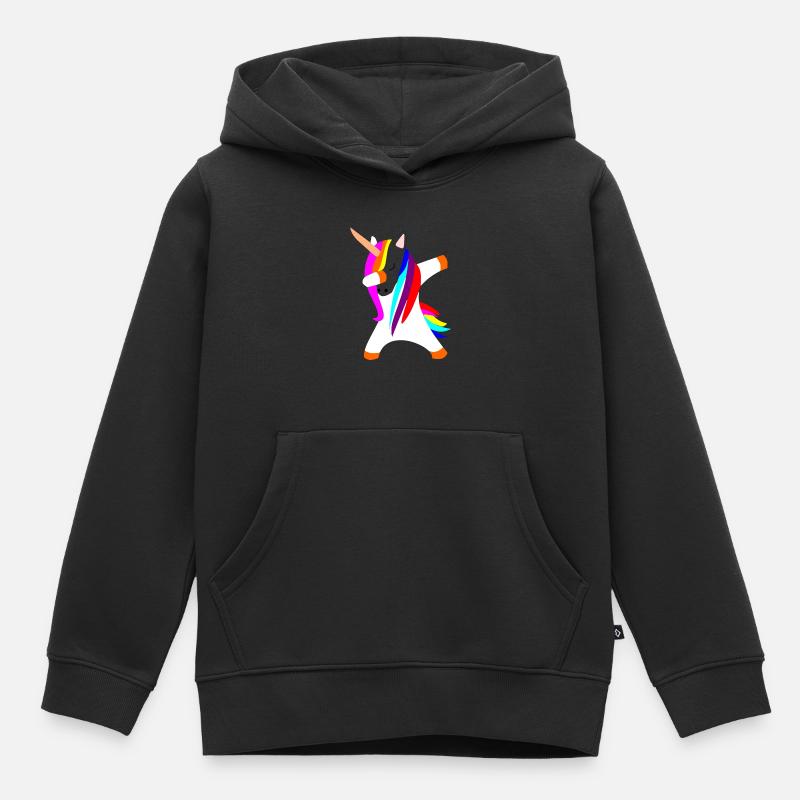dabbing licorne licorne - Sweat Premium à capuche enfant bio - noir