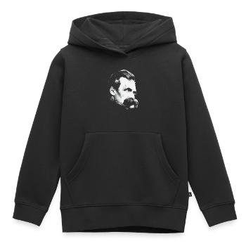 Friedrich Nietzsche Philosophie T-Shirt - Sweat Premium à capuche enfant bio - noir - Devant - AI Model Kid Male (0cm)