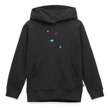 escalade bloc bloc rochers escalade libre - Sweat Premium à capuche enfant bio - noir - Devant - AI Model Kid Male (0cm)