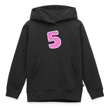 Zahl 5 - Kinder Premium Organic Hoodie - Schwarz - Vorne - AI Model Kid Male (0cm)